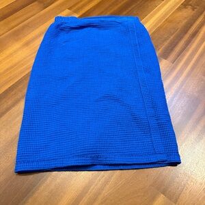 Turquaz Spa Towel Wrap Women S/M Blue Waffle Bath Shower Cover Up Adjustable
